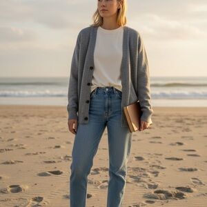 Banana Republic Gray Button-Up Women’s Cardigan